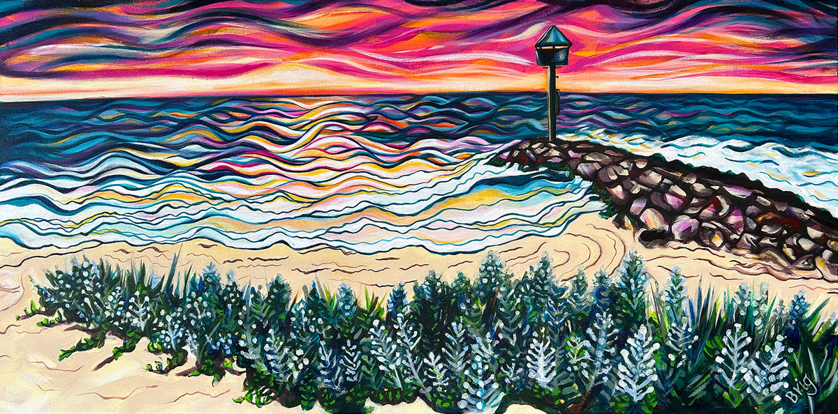 City Beach at Sunset 2024 - Western Australia – Original Painting